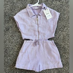 Zara kids Lavender Denim Romper